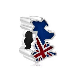 UK Pandora Charm | United Kingdom Map Flag | Union Jack Bead | British Patriot Gift Souvenir