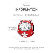 Japan Pandora Charm | Daruma Lucky Cat | Red Enamel Bead | Sakura Flower | Good Luck Souvenir