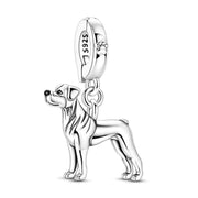 Rottweiler Pandora Charm | Guard Dog Dangle | Silver Pitbull Boxer Bead | Pet Lover Gift