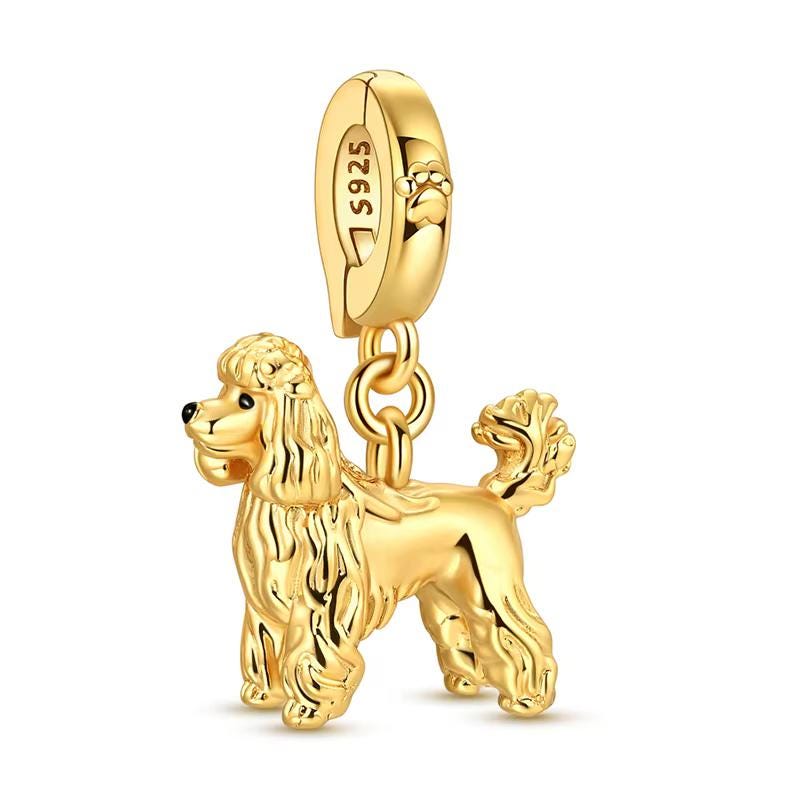 Poodle 925 sterling silver charm
