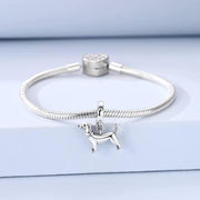Beagle Dog Pandora Charm | Silver Puppy Dangle | Pet Lover Gift | Animal Bead Hound Jewelry