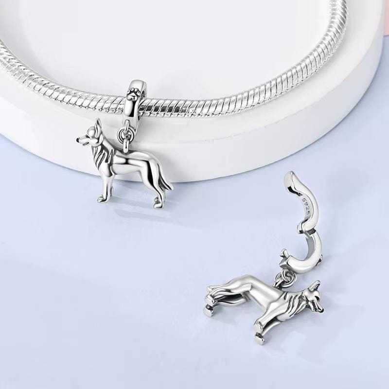 German Shepherd charm detail view