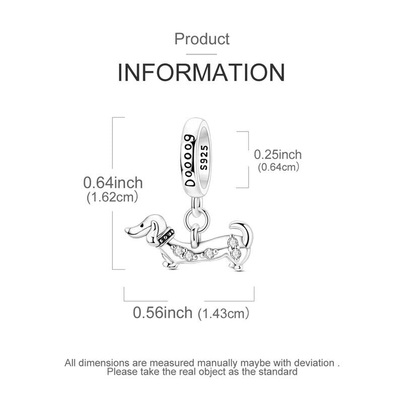 Dachshund sterling silver charm view 5