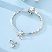 Dachshund Pandora Charm | Sausage Dog Silver Dangle | Sparkle Wiener Pet | Doxie Mom Gift