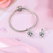 Wedding Couple Pandora Charm | Bride Groom Pink Heart | Just Married Gift | Anniversary Jewelry