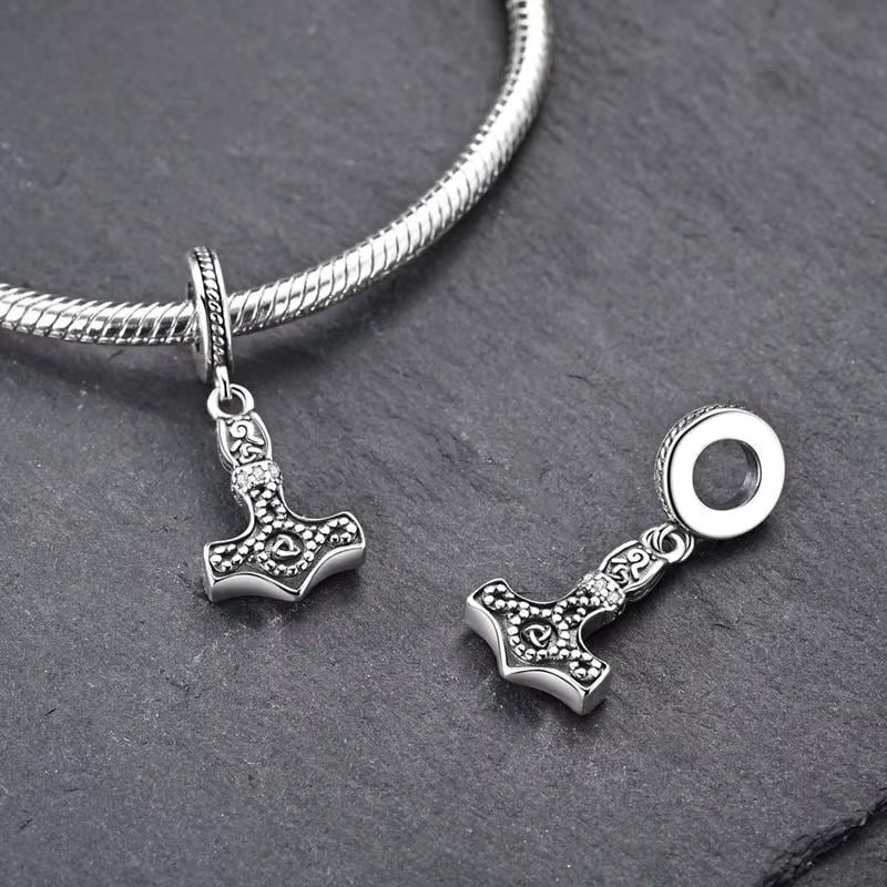Thor Hammer charm detail view
