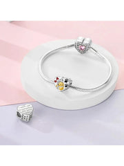 Girl Hugging Dog Pandora Charm | Golden Retriever Heart Bead | Dog Mom Jewelry Gift