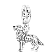 Golden Retriever Pandora Charm | Border Collie Australian Shepherd | Silver Dog Dangle | Fluffy Pet Gift