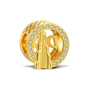Gold Burj Khalifa Pandora Charm | Dubai Travel Souvenir | UAE Architecture Bead | Skyscraper Gift