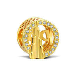 Gold Burj Khalifa Pandora Charm | Dubai Travel Souvenir | UAE Architecture Bead | Skyscraper Gift