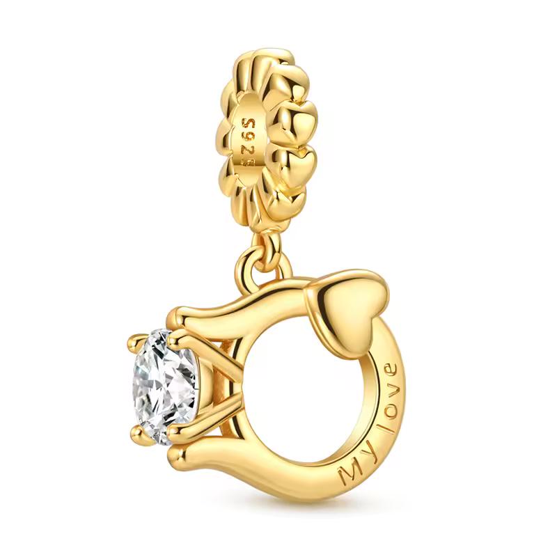 Engagement Ring 925 sterling silver charm