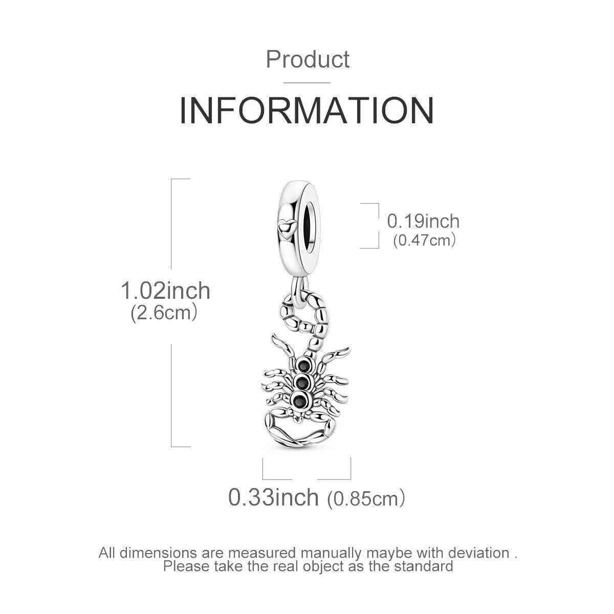 Scorpion sterling silver charm view 5