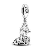 Giraffe Pandora Charm | Mom & Baby Love | Silver Dangle | Family Bond Jewelry | Mothers Day Gift