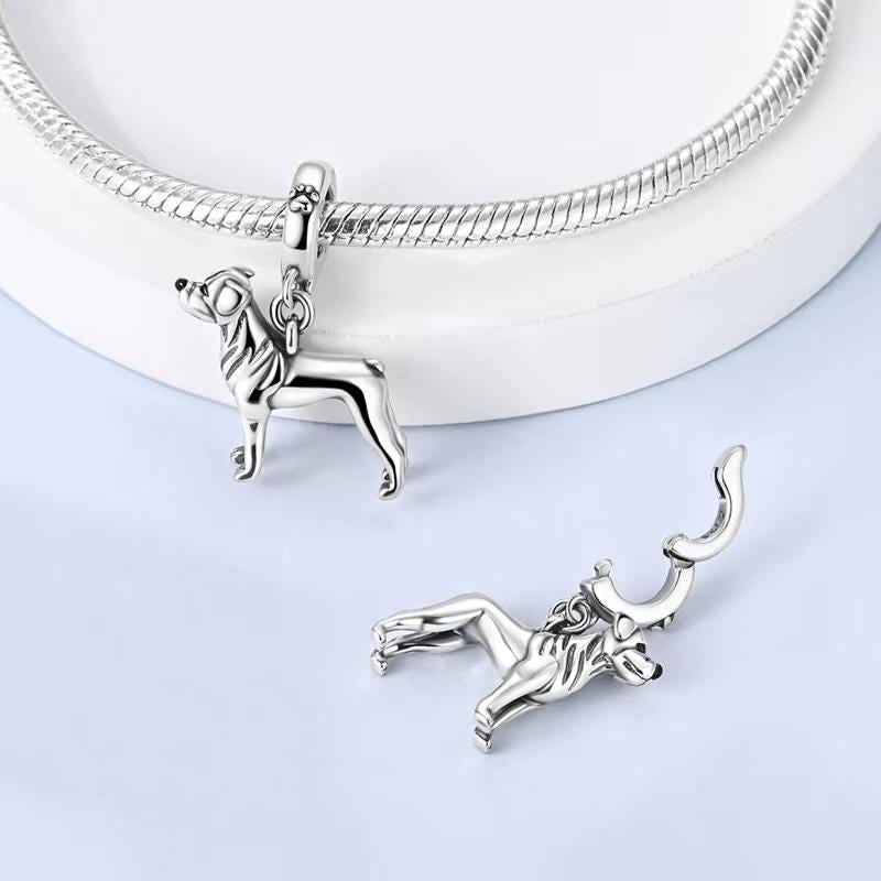 Rottweiler sterling silver charm view 5