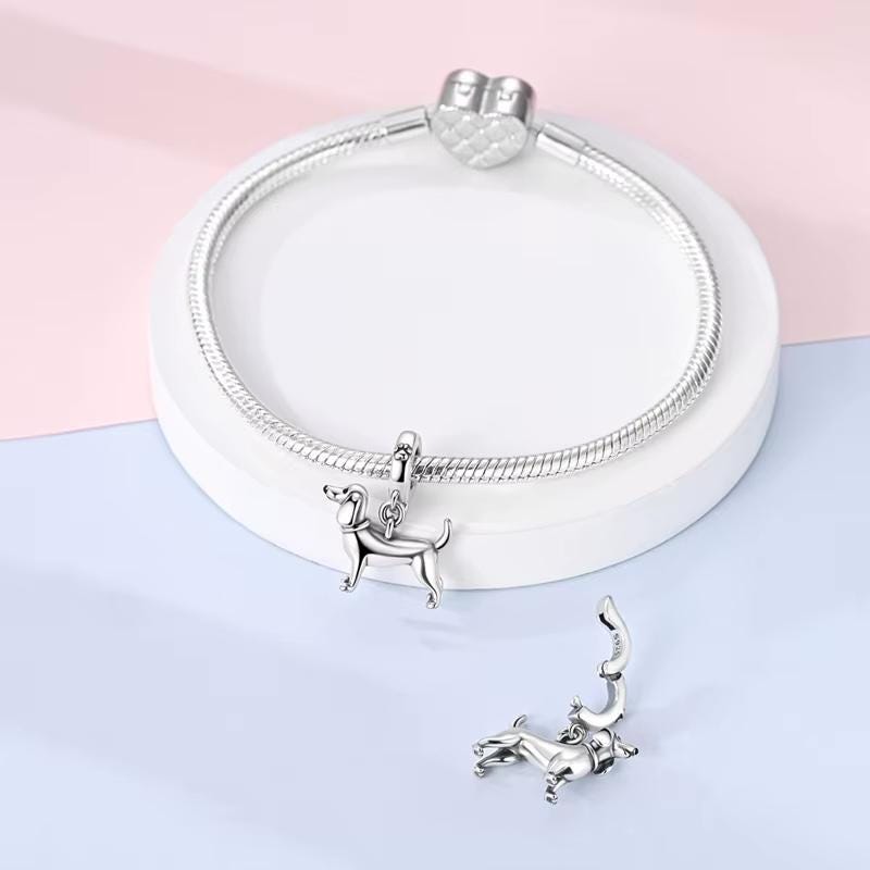 Dachshund Dog sterling silver charm view 7