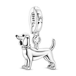 Beagle Dog Pandora Charm | Silver Puppy Dangle | Pet Lover Gift | Animal Bead Hound Jewelry