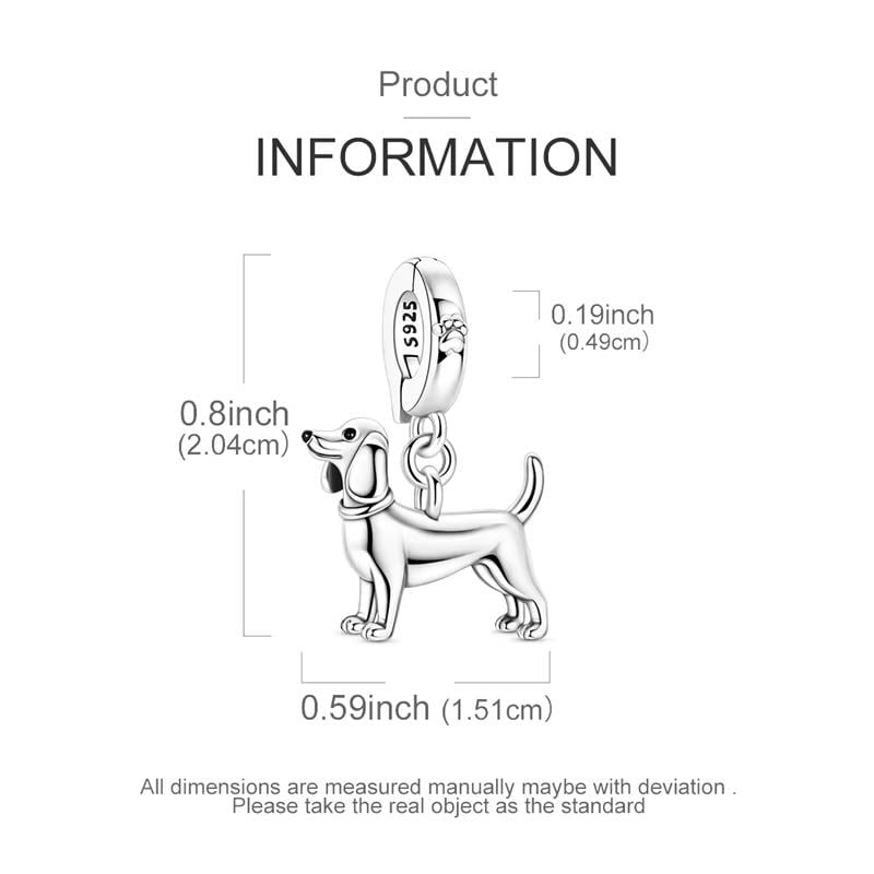 Dachshund Dog sterling silver charm view 6