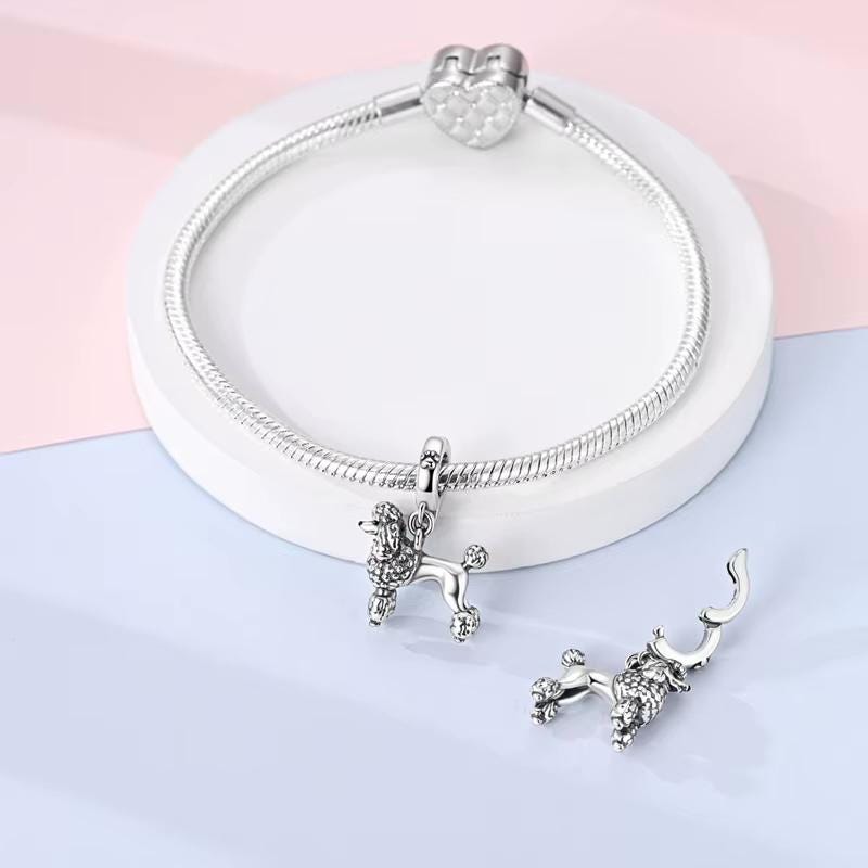 Silver Poodle sterling silver charm view 6