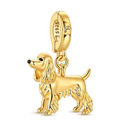 Cocker Spaniel Pandora Charm | Gold Plated | Spaniel Puppy Dog Bead | Pet Lover Gift