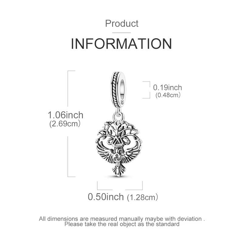 Viking Tree Life sterling silver charm view 6
