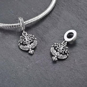 Valknut Yggdrasil Pandora Charm | Raven Triskele | Silver Viking Dangle | Norse Mythology Jewelry