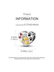 Girl Hugging Dog Pandora Charm | Golden Retriever Heart Bead | Dog Mom Jewelry Gift