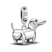 Dachshund Pandora Charm | Sausage Dog Silver Dangle | Doxie Mom Gift | Wiener Puppy Jewelry