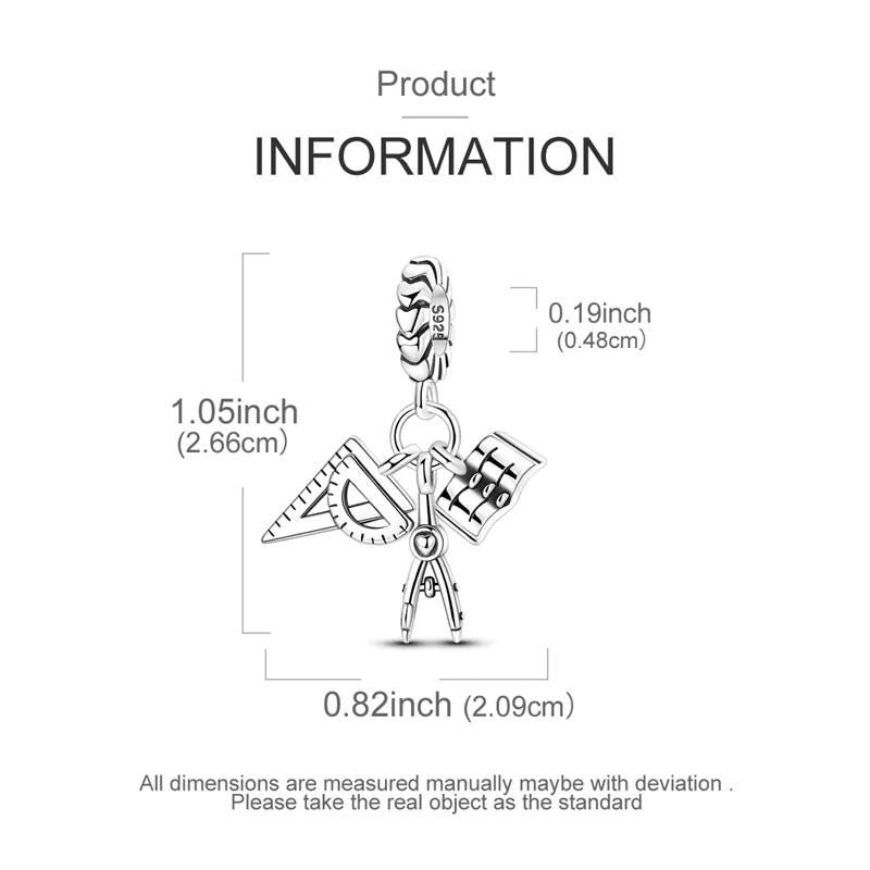 Math Teacher sterling silver charm view 5