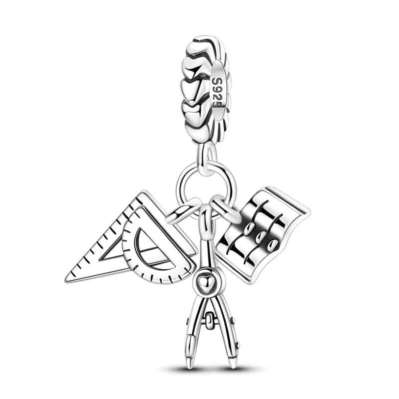 Math Teacher 925 sterling silver charm