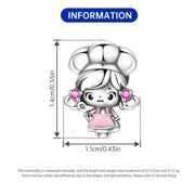 Chef Girl Pandora Charm | Baker Cook Bead | Pink Apron Spoon | Culinary School Gift