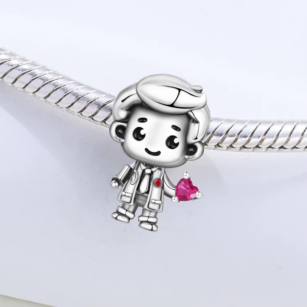 Doctor Boy sterling silver charm view 7