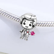 Doctor Boy Pandora Charm | Male Nurse Medical Student Bead | Graduation Gift for Him