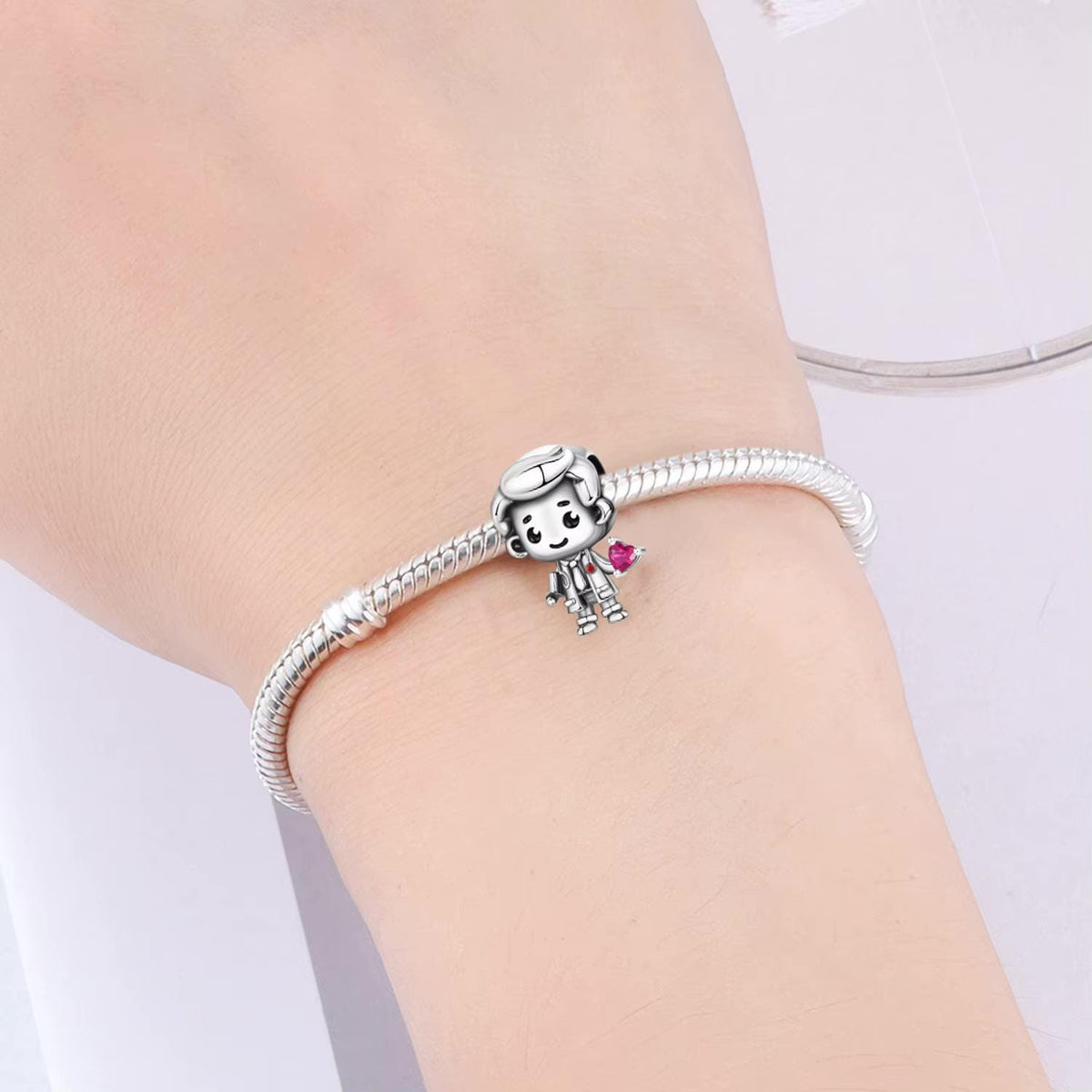 Doctor Boy sterling silver charm view 5