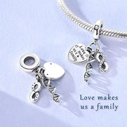 Family DNA Pandora Charm | Infinity Heart Dangle | Science Genetics Jewelry | Love Family Gift