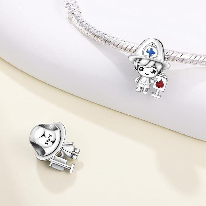 Firefighter Boy charm detail view