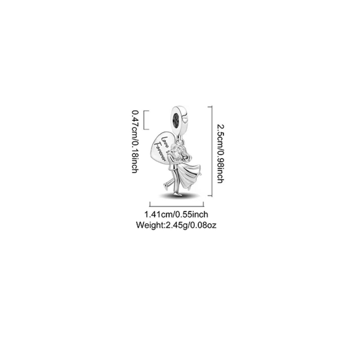 Wedding Couple sterling silver charm view 6