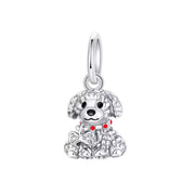 Poodle Bichon Frise Pandora Charm | Curly Puppy Red Collar Bone | Cockapoo Dog Mom Gift