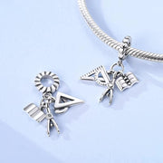 Math Teacher Pandora Charm | Geometry Ruler Compass Dangle | Architect Engineer Graduation Gift