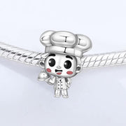 Chef Boy Pandora Charm | Cook Serving Tray Bead | Silver Culinary School Gift | Pastry Chef