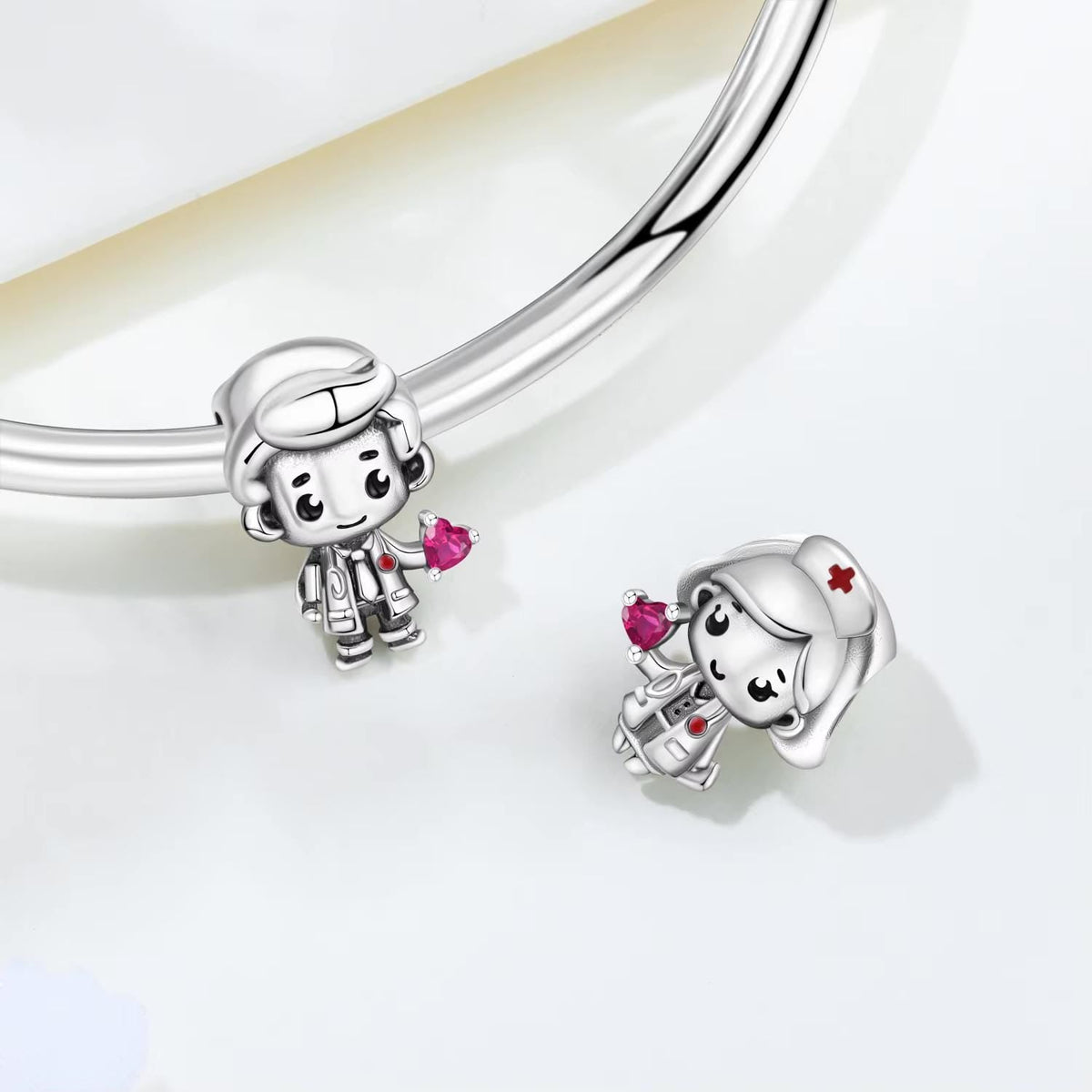 Nurse Girl sterling silver charm view 7