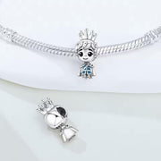 Prince Boy Pandora Charm | Silver Crown Blue Outfit | Little Prince Bead | Baby Shower Gift