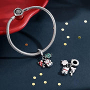 Lucky Cat Pandora Charm with Koi Fish & Clover – 925 Silver Bead – Good Luck Jewelry