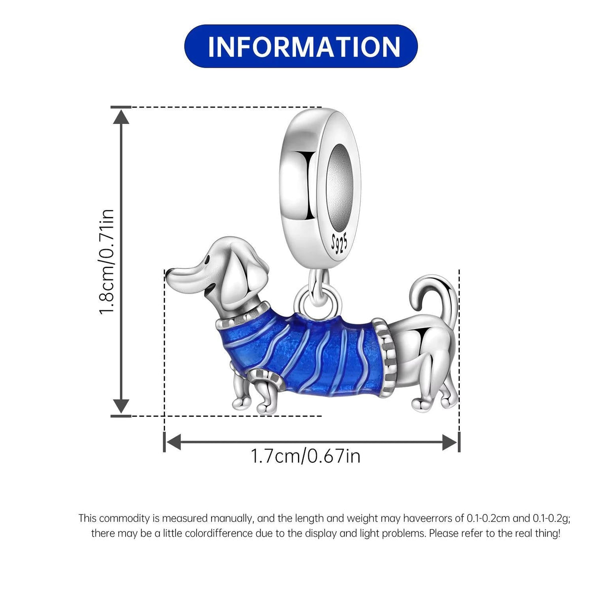 Dachshund sterling silver charm view 6