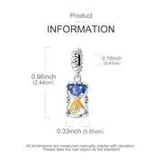 Hourglass Pandora Charm | Sun Moon Day Night | Celestial Blue Yellow Enamel | Time Flies Gift