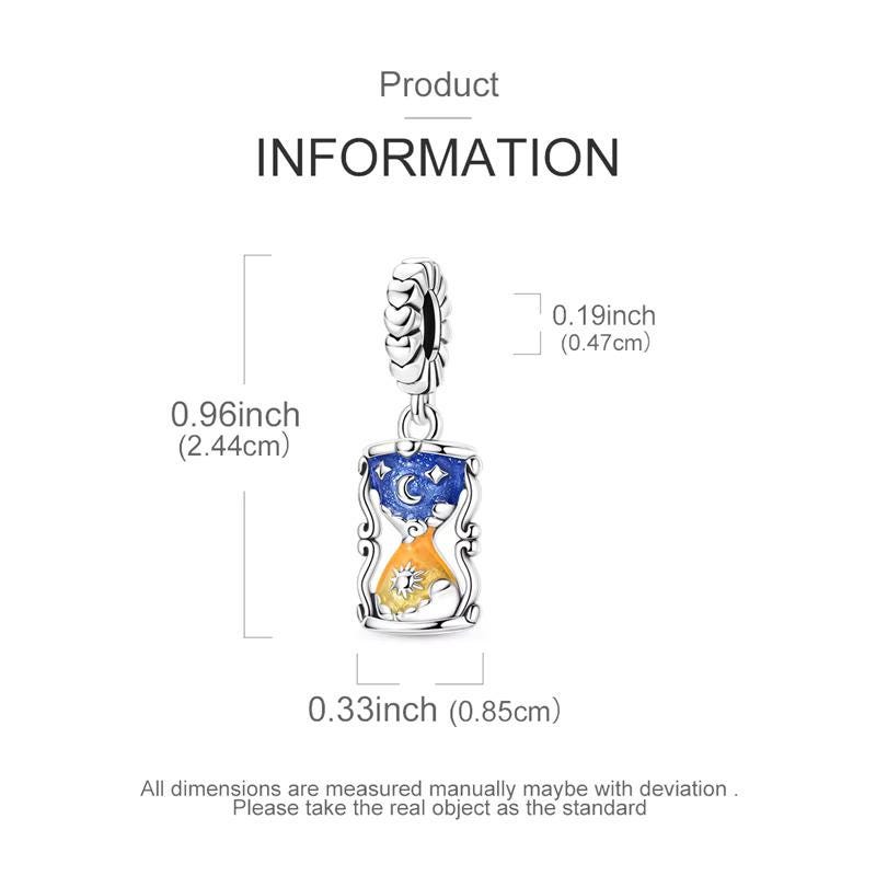 Hourglass sterling silver charm view 5