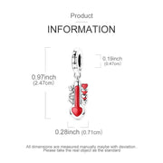 Love Thermometer Pandora Charm | Red Heart Temperature Gauge | Silver Dangle | Nurse Medical Romantic Gift