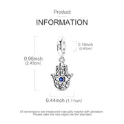 Hamsa Hand Pandora Charm | Blue Evil Eye Dangle | Silver Protection Amulet | Spiritual Gift