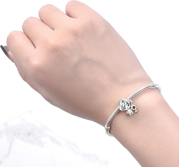 Firefighter Boy sterling silver charm view 5