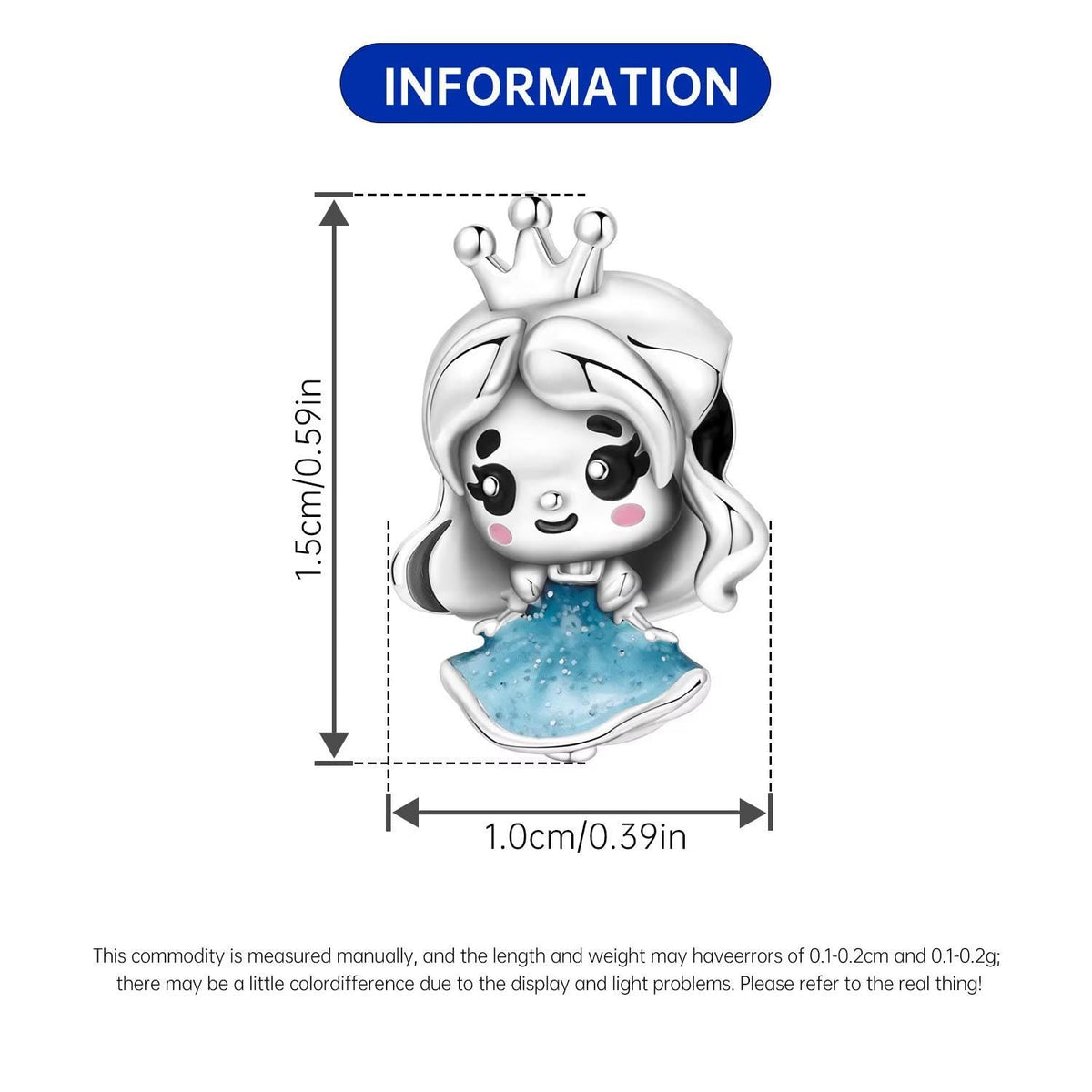 Princess Girl sterling silver charm view 6