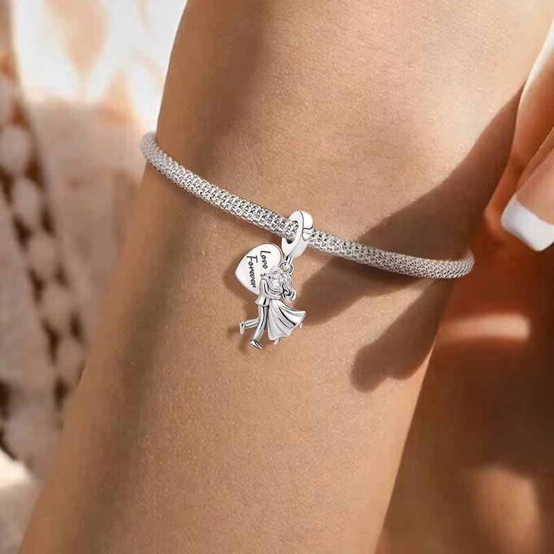 Wedding Couple sterling silver charm view 5